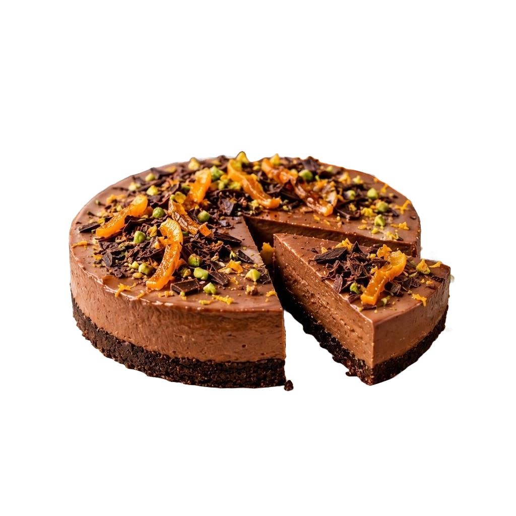 Tarta fina de paté de chocolate con naranja